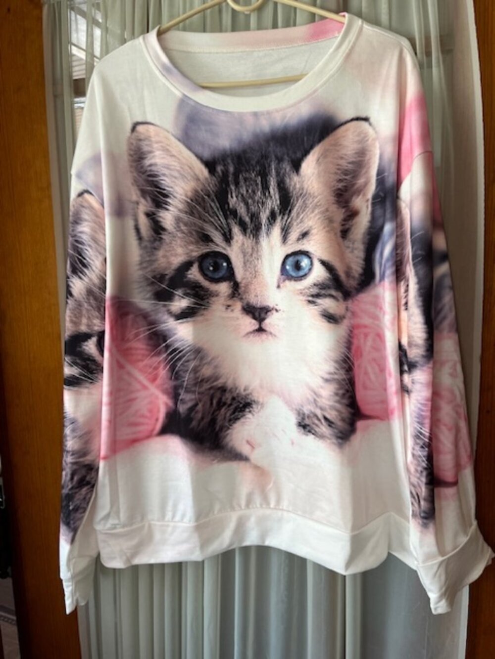 NEW womens long sleeve cat tshirt